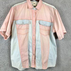Vintage 80's Absolutely No! Jeans Authentic Womens Collard Shirt Size Large